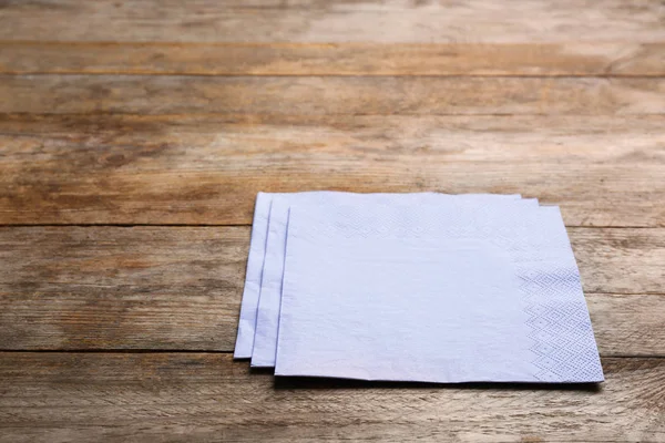 Limpiar Servilletas Papel Espacio Para Texto Sobre Fondo Madera — Foto de Stock