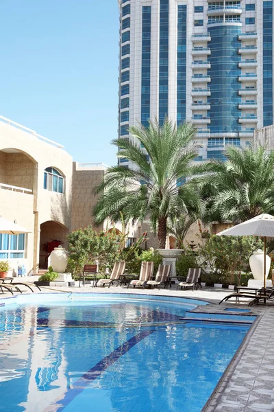 Modern Luxury Hotel Swimming Pool Sunny Day Stock Photo
