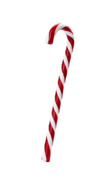 Tasty Candy Cane White Background Festive Treat — Stock Photo, Image