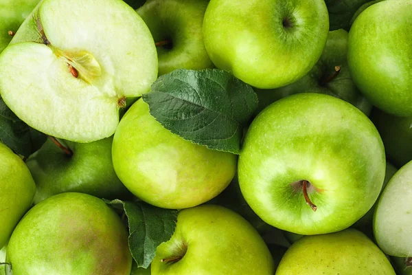 Beaucoup Pommes Vertes Juteuses Mûres Comme Fond — Photo