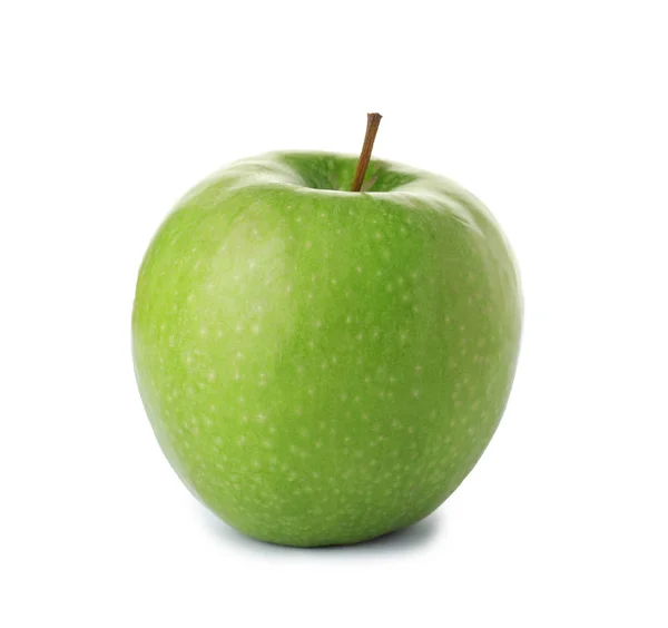 Mogna Saftigt Grönt Äpple Vit Bakgrund — Stockfoto