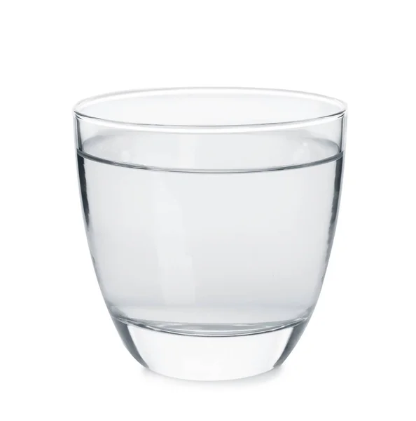 Verre Avec Eau Douce Sur Fond Blanc — Photo