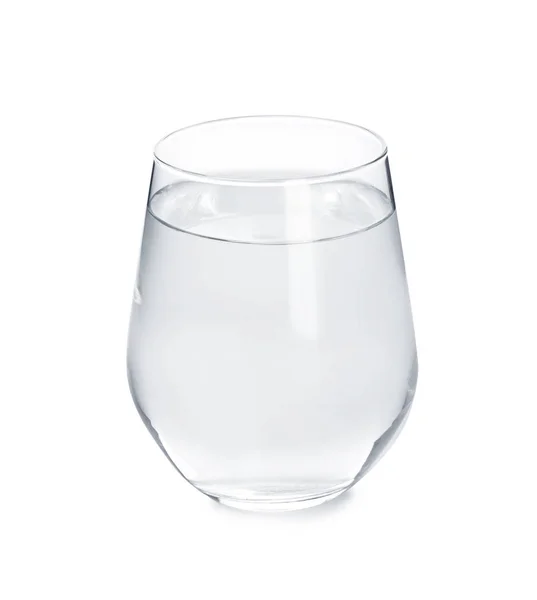 Vidro Com Água Doce Sobre Fundo Branco — Fotografia de Stock