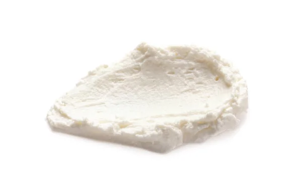 Smear Tasty Cream Cheese White Background — Stock Photo, Image