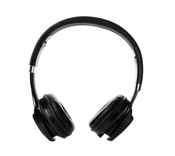 Headphones Modernos Elegantes Com Auriculares Fundo Branco — Fotografia de Stock