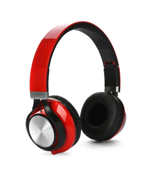 Stílusos Modern Fejhallgató Val Fehér Háttér Fülvédő — Stock Fotó