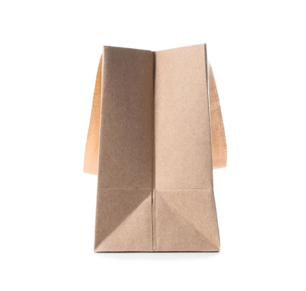 紙の買い物袋と白い背景の快適なハンドル — ストック写真