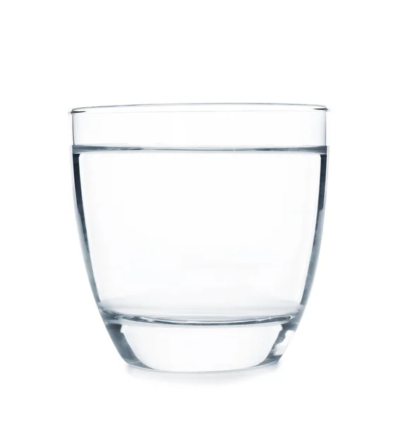 Verre Avec Eau Douce Sur Fond Blanc — Photo