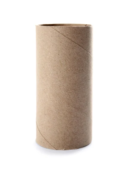 Empty Toilet Paper Roll White Background — Stock Photo, Image