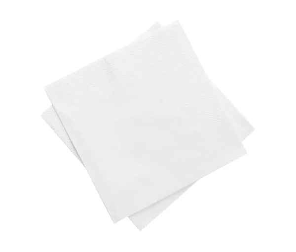 Guardanapos Papel Limpos Fundo Branco Vista Superior — Fotografia de Stock