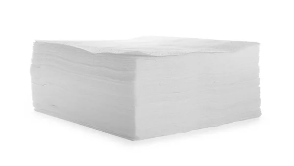 Zásobník Čisté Papírové Ubrousky Bílém Pozadí — Stock fotografie