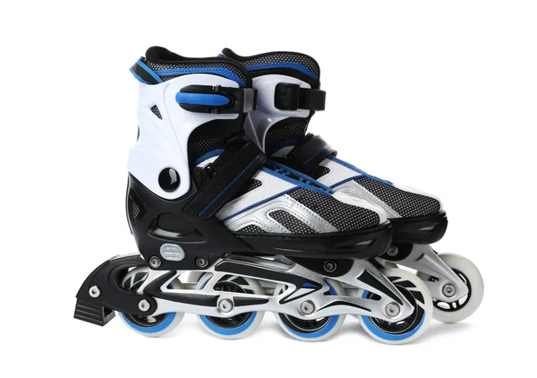 Paar Inlineskates Auf Weißem Hintergrund — Stockfoto