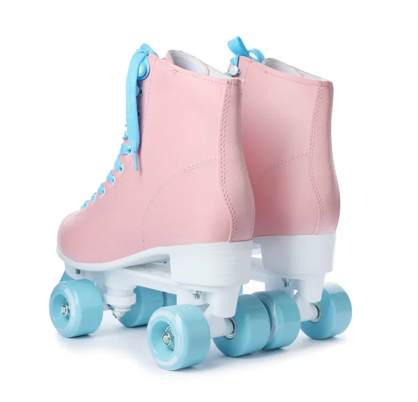 一对时尚的四轮溜冰鞋在白色背景 — 图库照片