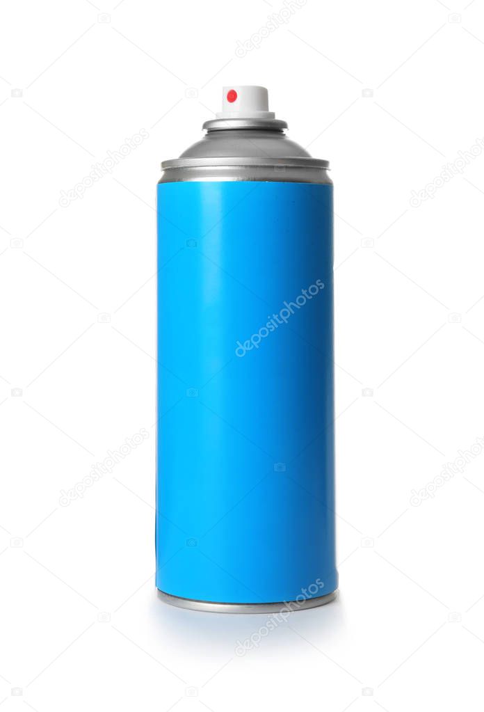 Can of spray paint on white background