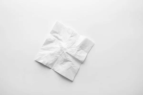 Crumpled Paper Napkin White Background Top View — Stock Photo, Image