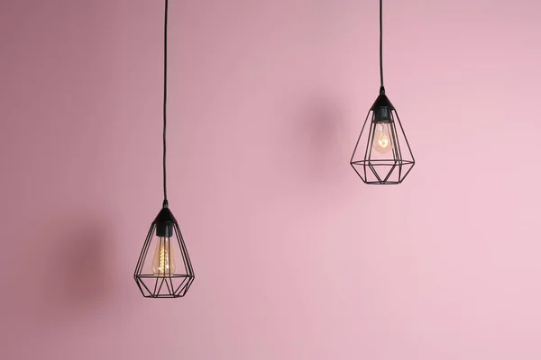 Moderne Hanglamp Kleur Achtergrond Idee Voor Interieur — Stockfoto