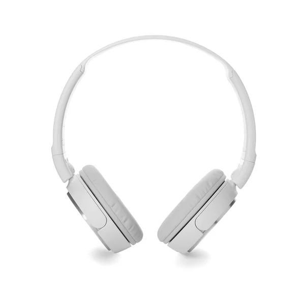Headphones Modernos Elegantes Com Auriculares Fundo Branco — Fotografia de Stock