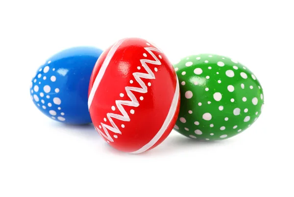Uova Pasqua Decorate Sfondo Bianco Tradizione Festiva — Foto Stock