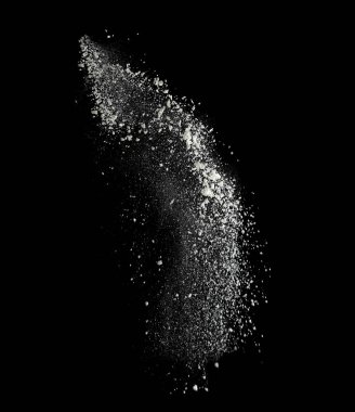 Splash bulut buğday unu siyah arka plan üzerine