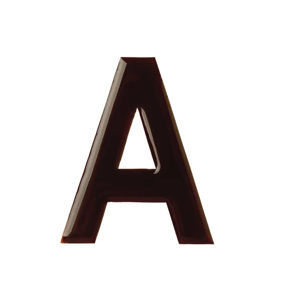 Letter Gemaakt Van Chocolade Witte Achtergrond — Stockfoto