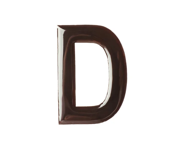 Carta Feita Chocolate Sobre Fundo Branco — Fotografia de Stock