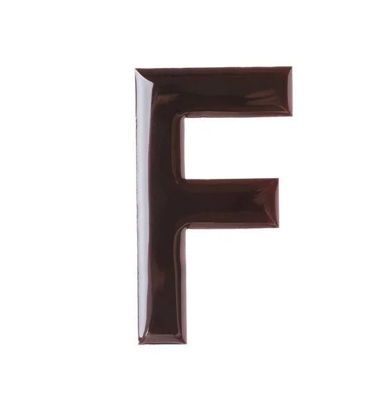 Carta Feita Chocolate Sobre Fundo Branco — Fotografia de Stock