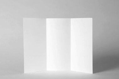 Boş broşür renk arka plan üzerinde sahte kadar