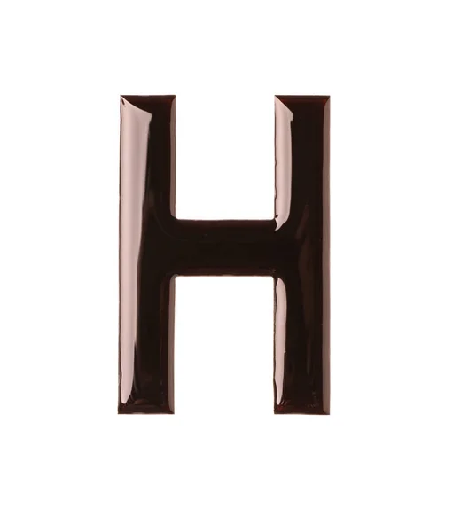 Çikolata Harfi Beyaz Arka Planda Üstten Görünüm — Stok fotoğraf