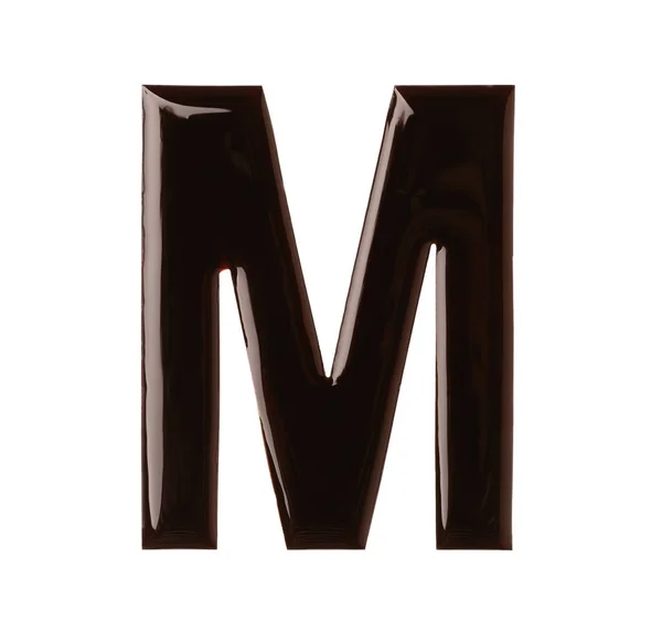 Chocolade Letter Een Witte Achtergrond Bovenaanzicht — Stockfoto