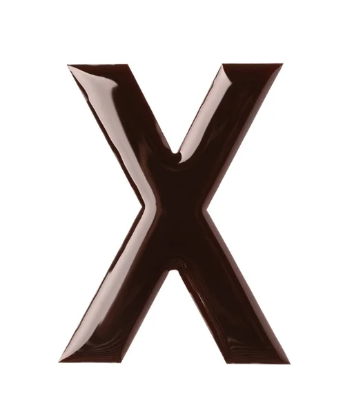 Letra Chocolate Sobre Fondo Blanco Vista Superior —  Fotos de Stock