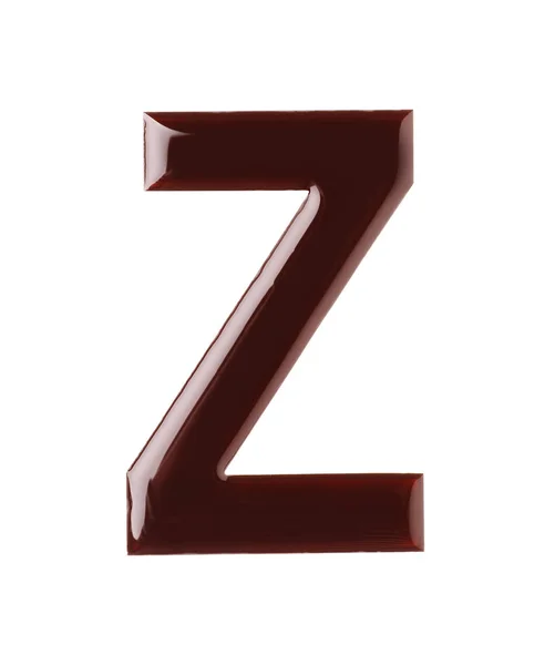 Chocolate Letter White Background Top View — Stock Photo, Image