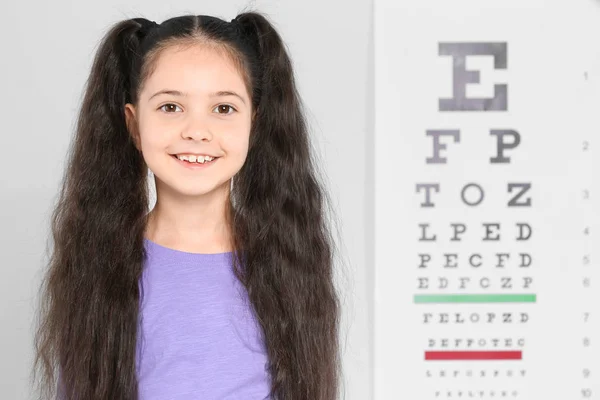 Retrato Menina Bonito Visitando Médico Infantil Espaço Para Texto Exame — Fotografia de Stock