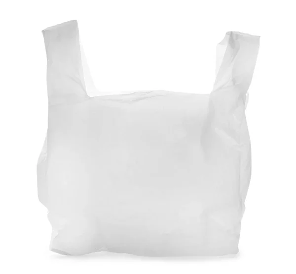 Sac Plastique Jetable Transparent Isolé Sur Blanc — Photo