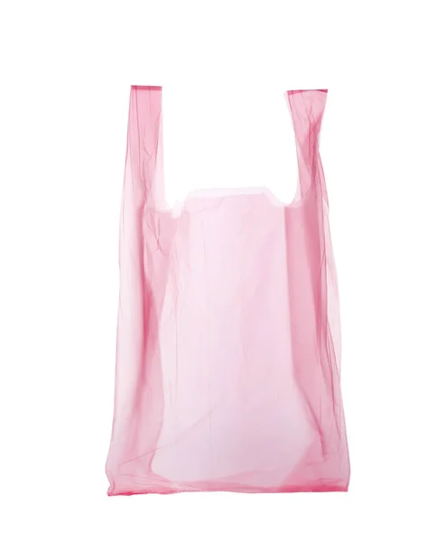 Bolsa Plástico Desechable Transparente Sobre Fondo Blanco — Foto de Stock