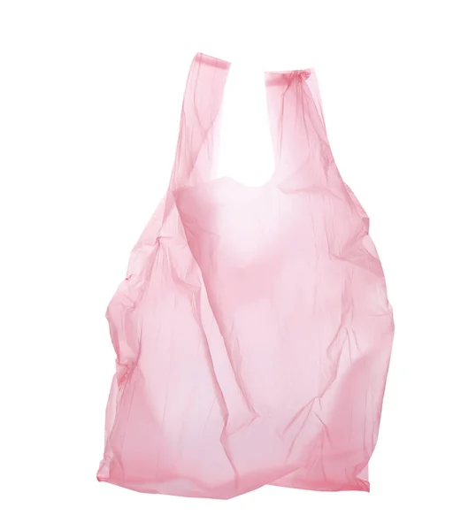 Σαφή Μίας Χρήσης Πλαστική Τσάντα Λευκό Φόντο — Φωτογραφία Αρχείου