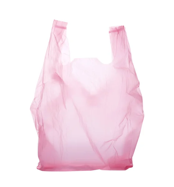 Σαφή Μίας Χρήσης Πλαστική Τσάντα Λευκό Φόντο — Φωτογραφία Αρχείου