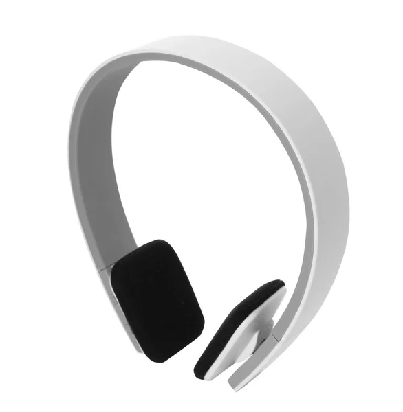 Headphones Modernos Elegantes Com Auriculares Fundo Branco — Fotografia de Stock