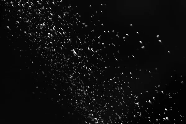 Snow Flakes Falling Black Background Winter Weather — Stock Photo, Image