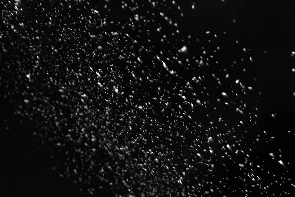 Snow Flakes Falling Black Background Winter Weather — Stock Photo, Image