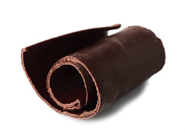 Beyaz izole dekor için çikolata curl