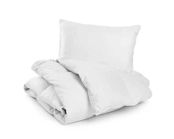 Clean Blanket Pillow White Background — Stock Photo, Image