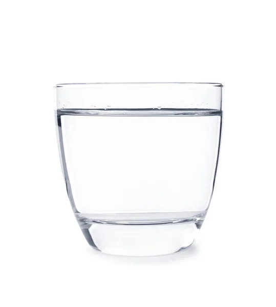 Glas Zoet Water Witte Achtergrond — Stockfoto
