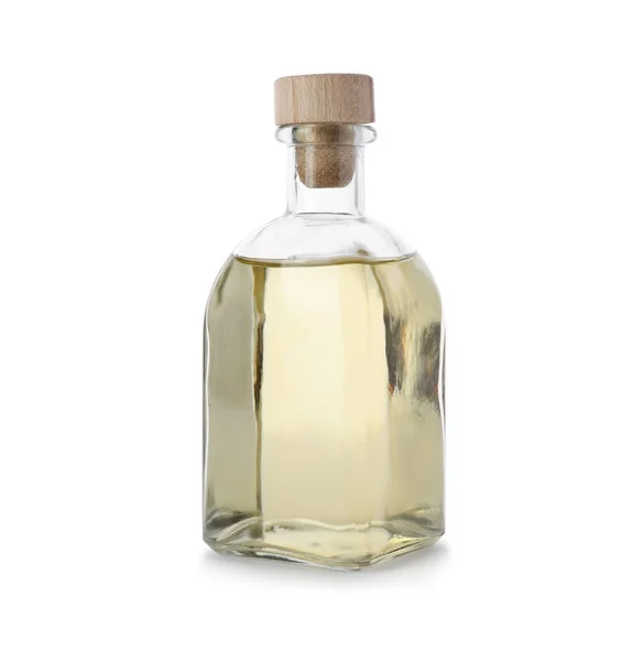 Скляна Пляшка Яблучного Оцту Білому Тлі — стокове фото