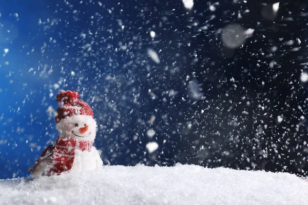 Pupazzo Neve Decorativo Sfondo Colori Spazio Testo Tempo Invernale — Foto Stock