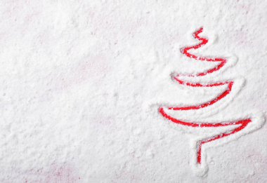 Noel ağacı siluet kar renk arka plan üzerinde en iyi görünüm için metin alanı ile
