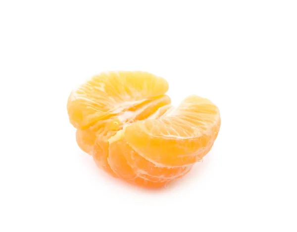 Helft Van Vers Rijp Tangerine Witte Achtergrond — Stockfoto