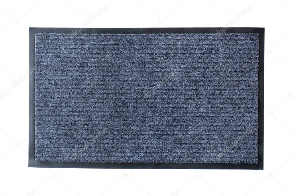 Modern gray doormat isolated on white, top view