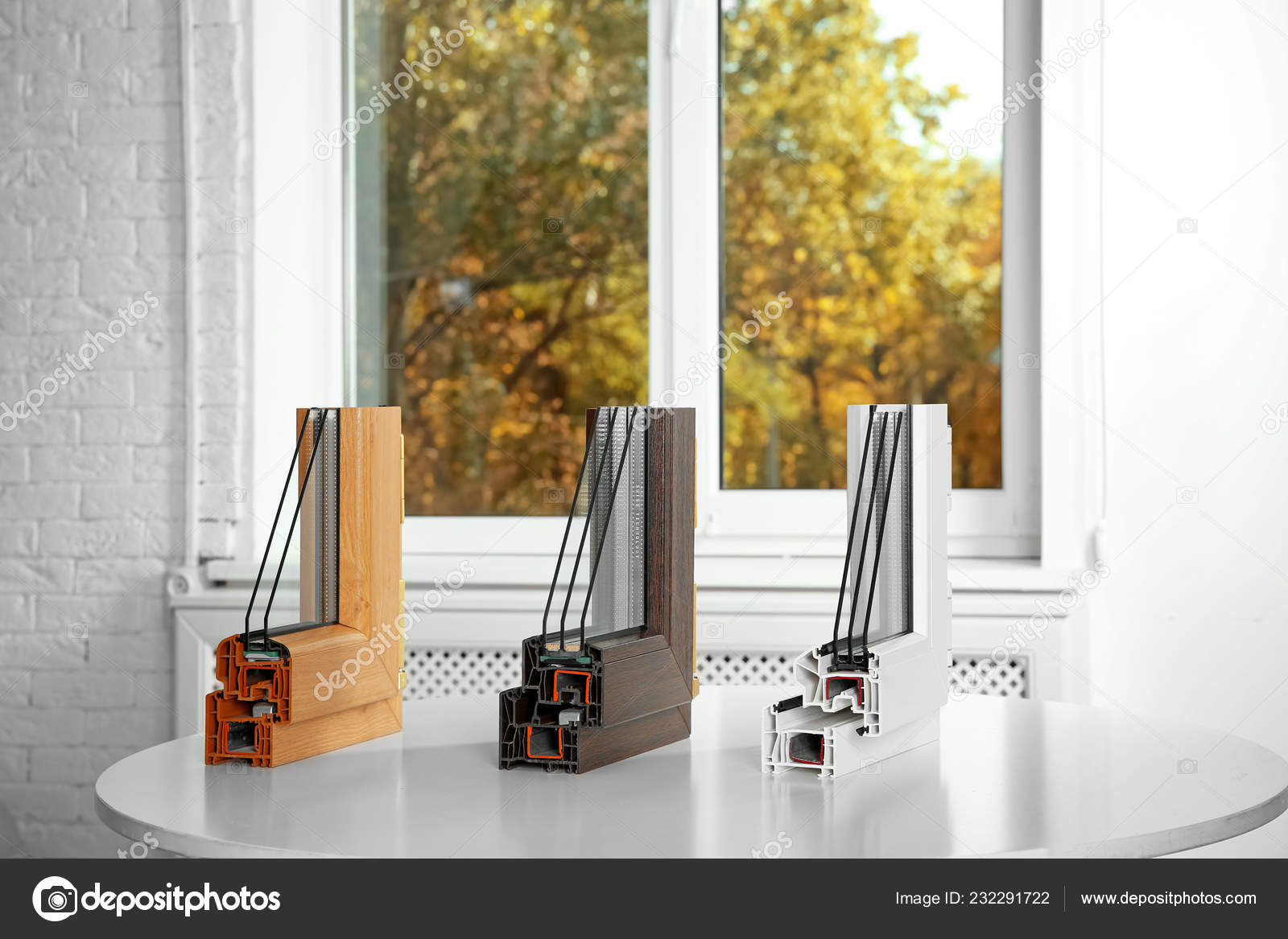 Samples Modern Window Profiles Table Indoors Installation Service Stock ...