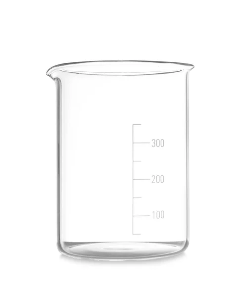 Vaso Vacío Aislado Blanco Artículos Vidrio Laboratorio Química — Foto de Stock