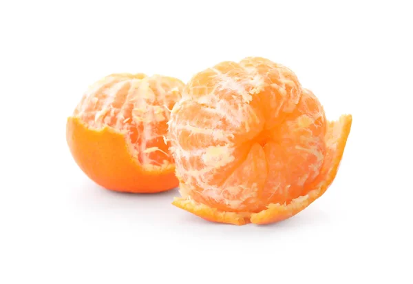 Tangerinas Maduras Frescas Inteiras Fundo Branco — Fotografia de Stock